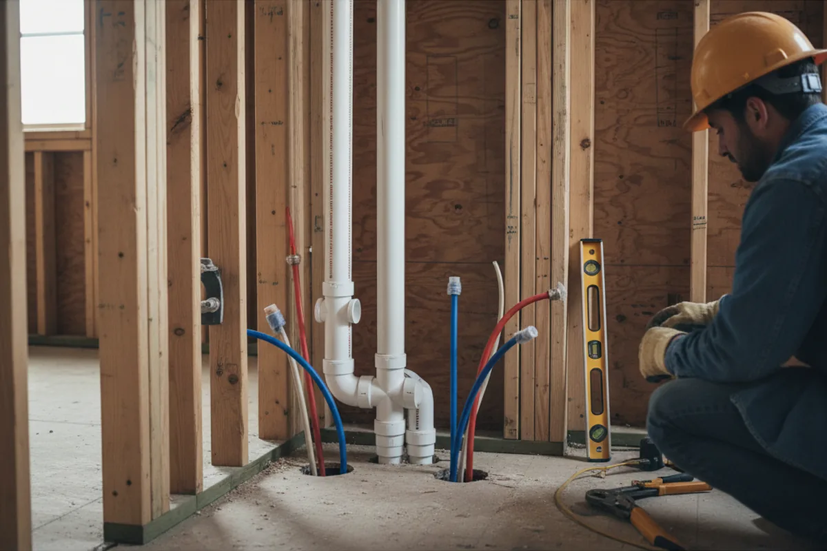 Drain and supply rough-in during Drain Cleaning in Jacksboro